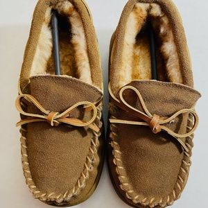 Little Boy Norty Suede Moccasin Slippers  Size 11 NIB